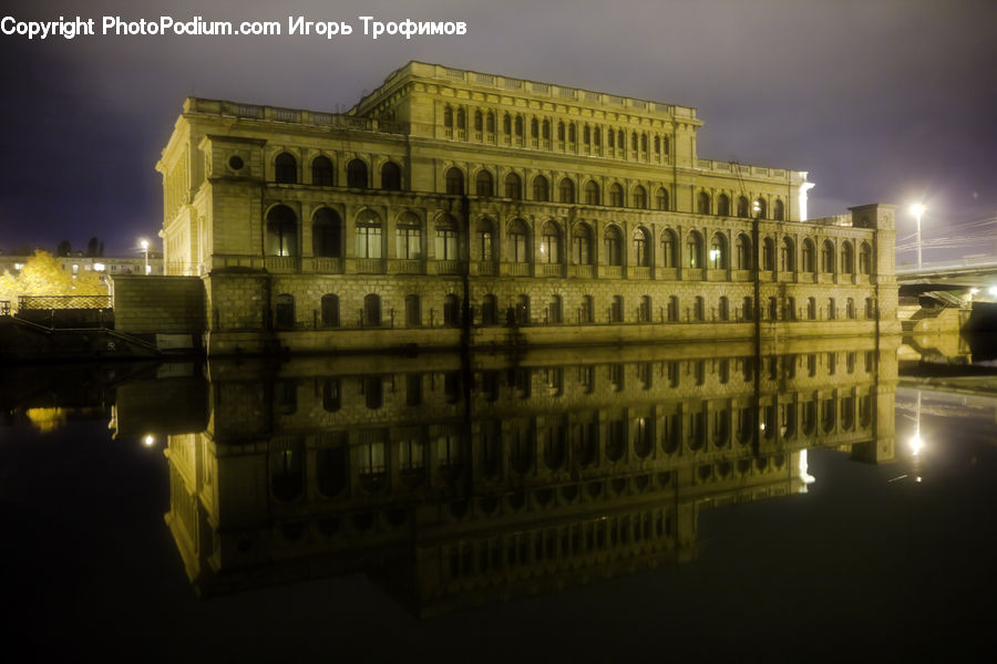 Building, Night, Outdoors, Architecture, Castle, Mansion, Palace