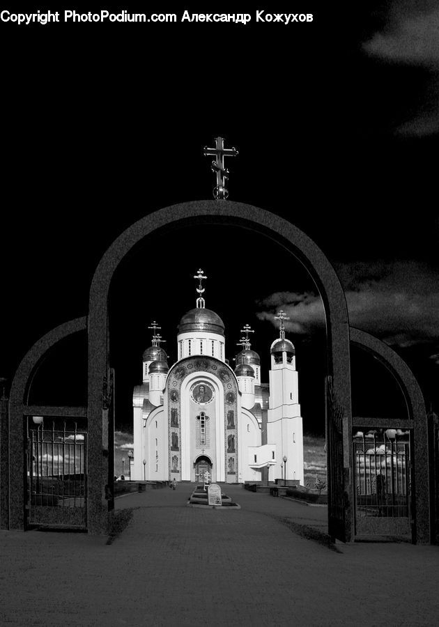 Arch, Architecture, Church, Worship, Night, Outdoors, Cathedral