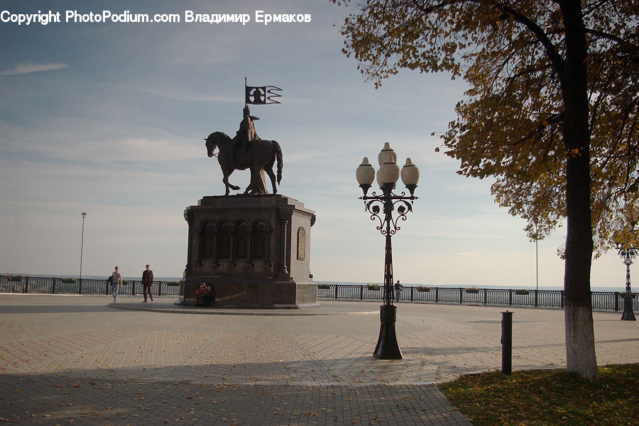 Lamp Post, Pole, Art, Sculpture, Statue, Architecture, Downtown