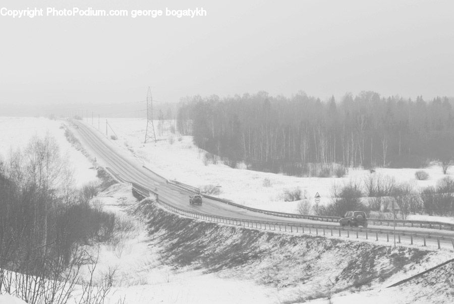 Ice, Outdoors, Snow, Road, Freeway, Highway, Countryside