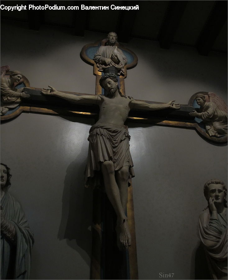 Cross, Crucifix, People, Person, Human, Art, Sculpture