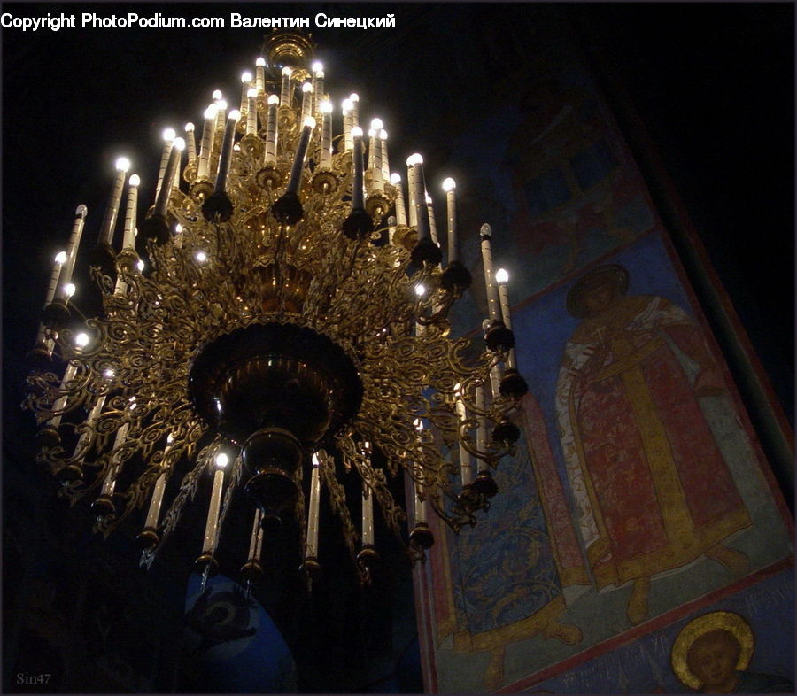 Chandelier, Lamp, Candle, Architecture, Church, Worship, Art
