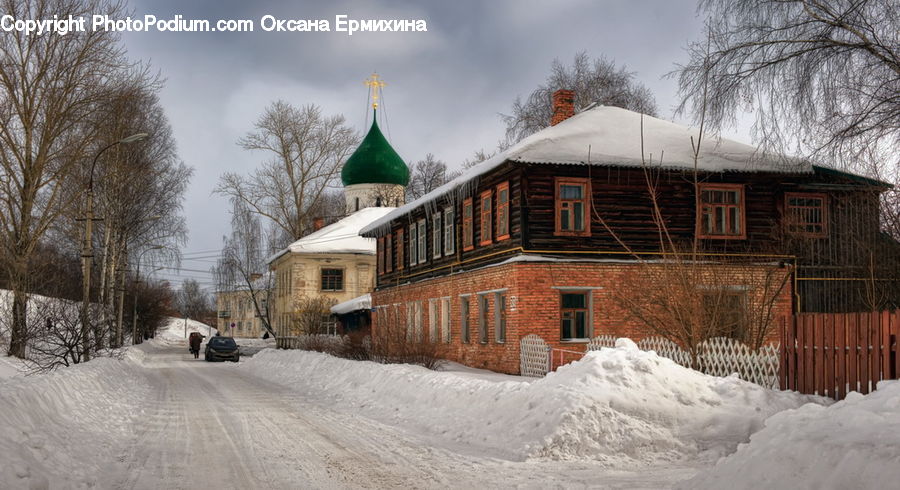 Ice, Outdoors, Snow, Building, Cottage, Housing, Cabin