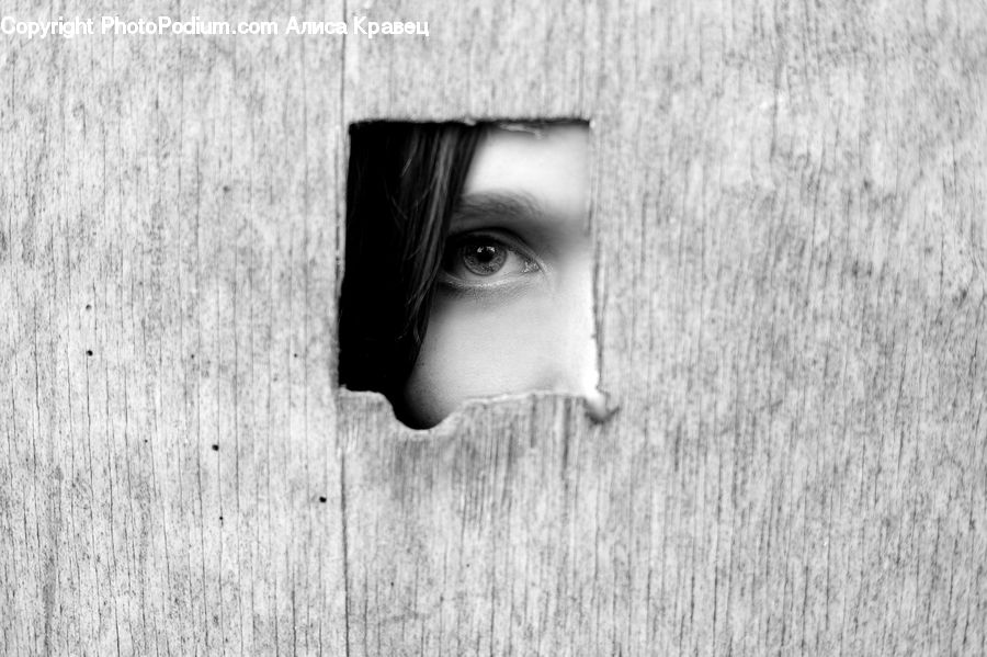 Fence, Wall, Hole, Person, Portrait, Head