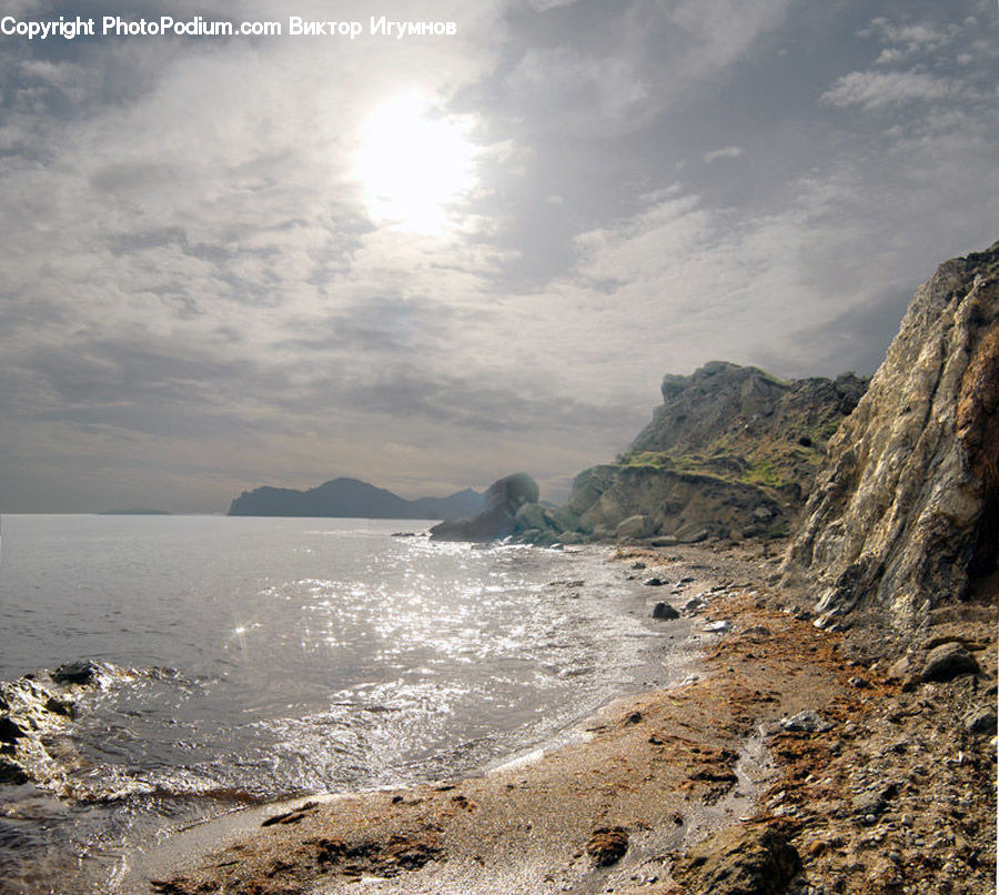 Beach, Coast, Outdoors, Sea, Water, Promontory, Cliff