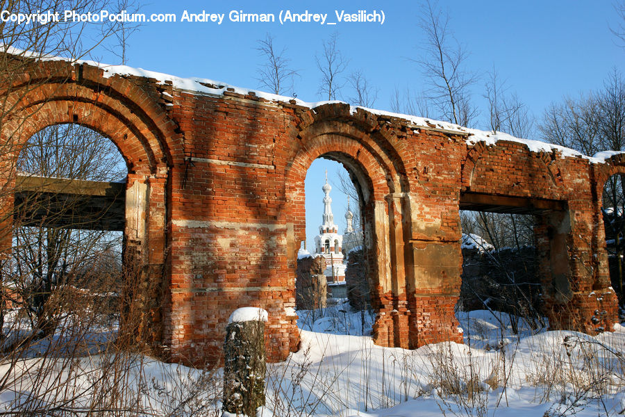 Arch, Brick, Castle, Fort, Building, Architecture, Bell Tower