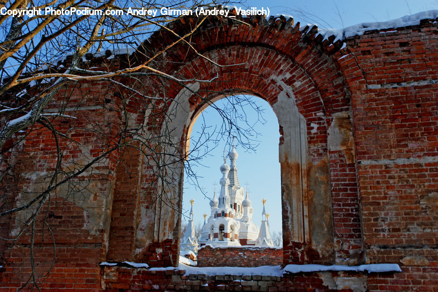 Brick, Castle, Fort, Ruins, Arched, Building