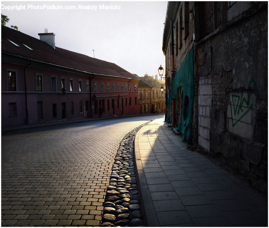 Cobblestone, Pavement, Walkway, Fence, Wall, Road, Street