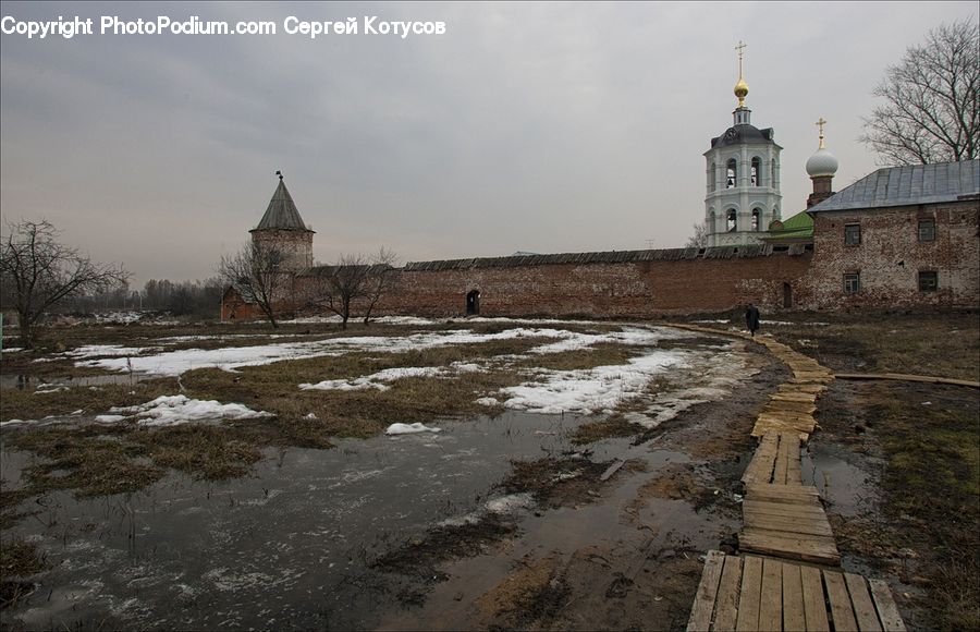 Architecture, Bell Tower, Clock Tower, Tower, Puddle, Church, Worship