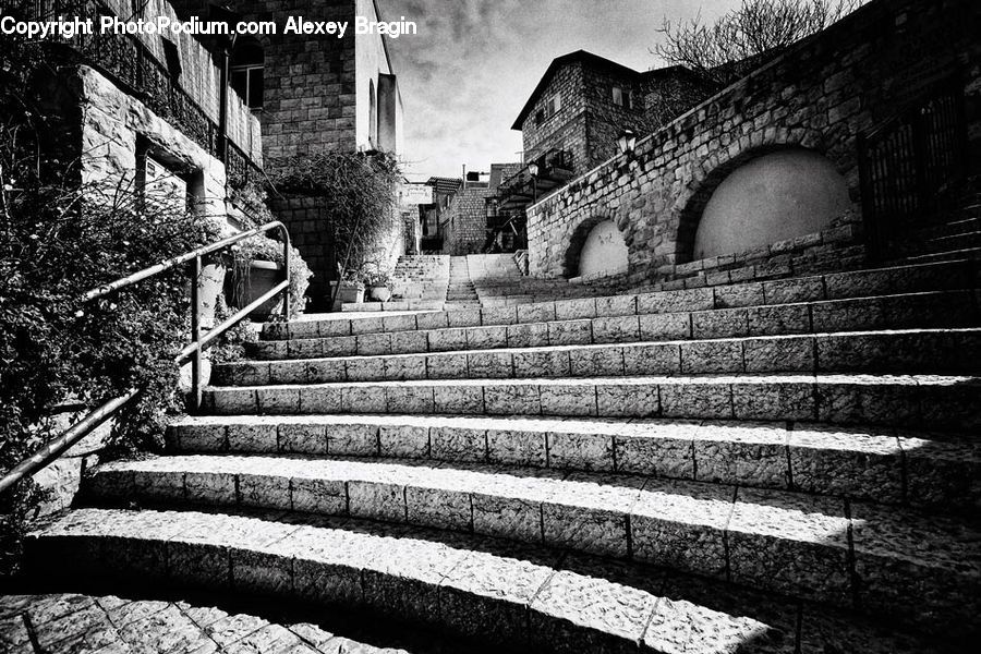 Banister, Handrail, Alley, Alleyway, Road, Street, Town