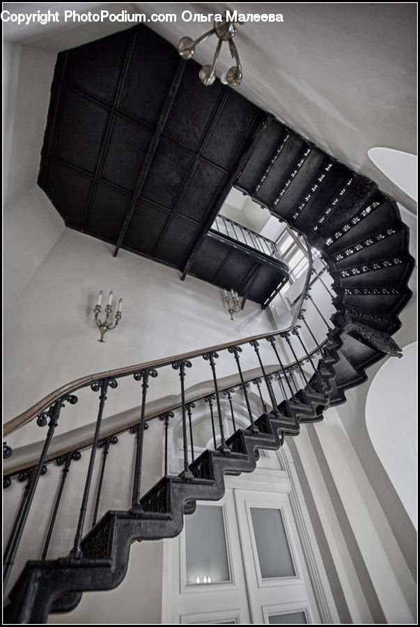 Spiral, Banister, Handrail, Staircase, Molding, Column, Pillar