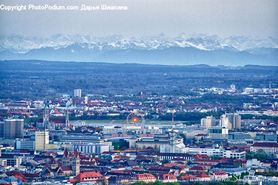 City, Downtown, Metropolis, Urban, Aerial View, Landscape, Nature