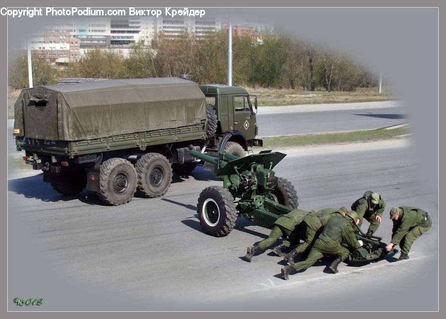 Tractor, Vehicle, Soldier, Swat Team, Car, Jeep, Military