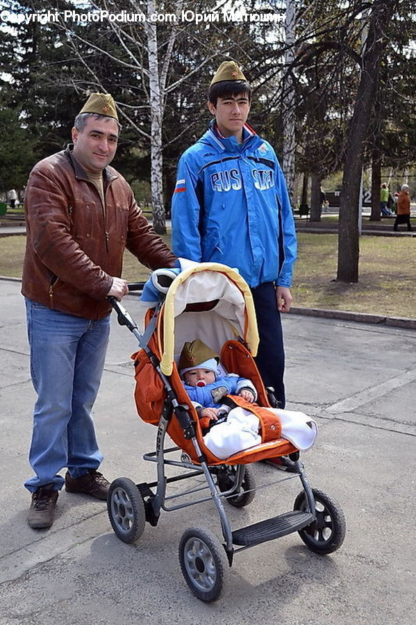 People, Person, Human, Stroller, Tricycle, Vehicle