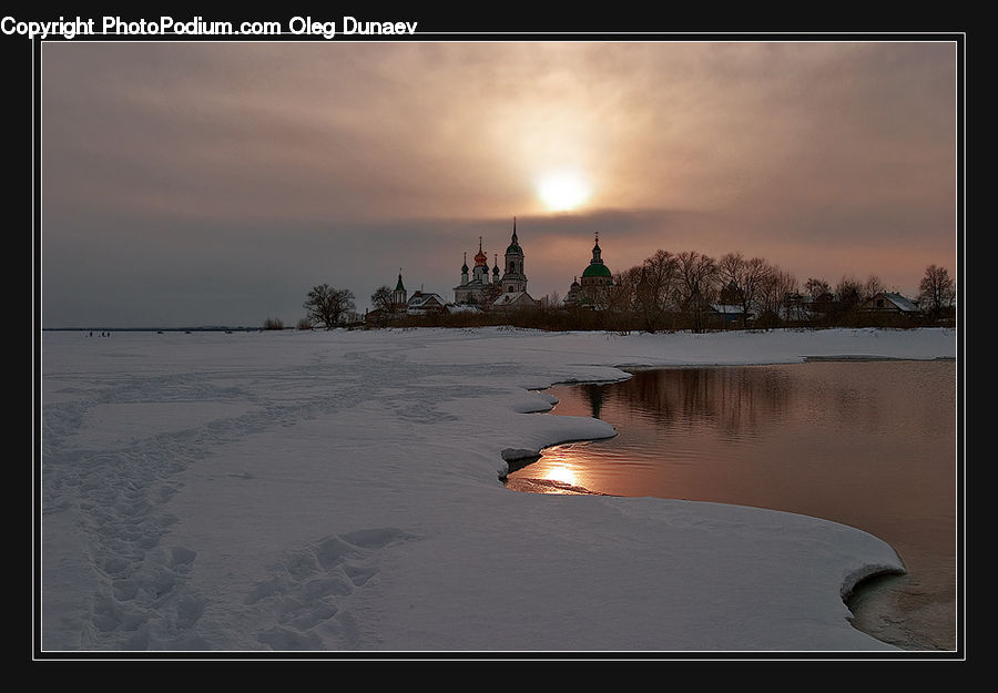 Architecture, Church, Worship, Lagoon, Lake, Outdoors, Water