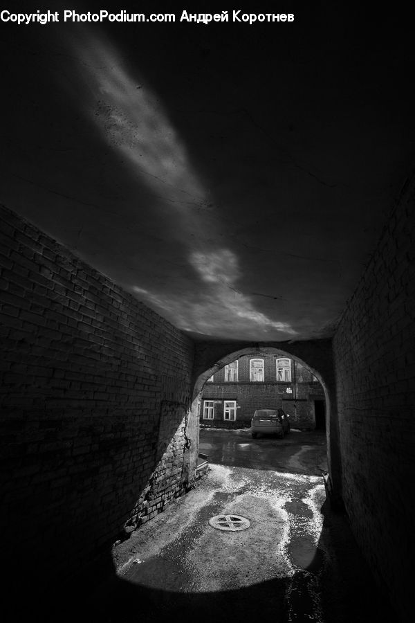 Arch, Tunnel, Crypt, Night, Outdoors, Alley, Alleyway