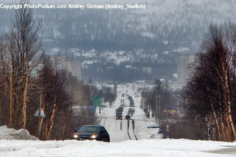 Automobile, Car, Vehicle, Blizzard, Outdoors, Snow, Weather