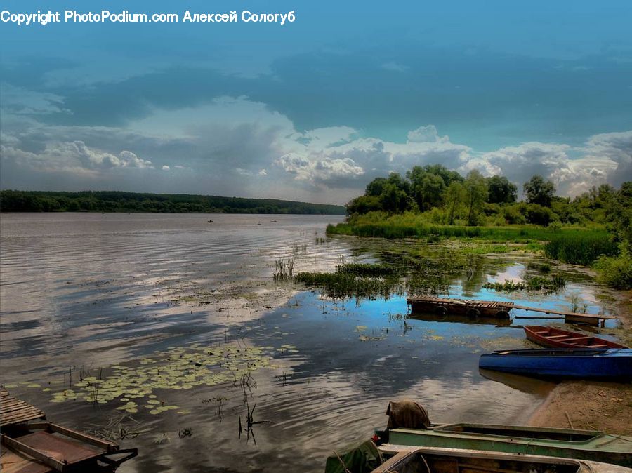 Boat, Rowboat, Vessel, Lake, Outdoors, Water, Land