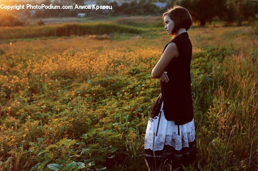 Human, People, Person, Field, Grass, Grassland, Land