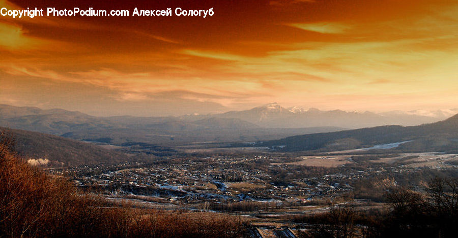 Mountain, Mountain Range, Outdoors, Dawn, Dusk, Sky, Sunrise