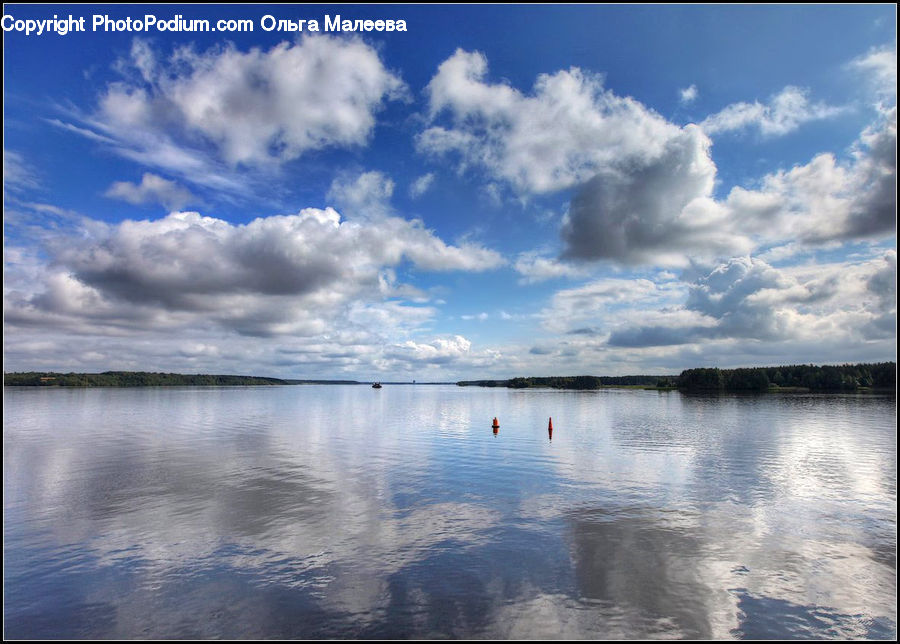 Azure Sky, Cloud, Outdoors, Sky, Cumulus, Lake, Water