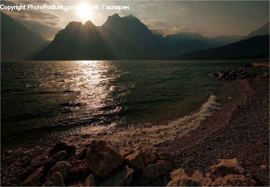 Rock, Ground, Soil, Flare, Light, Sunlight, Coast