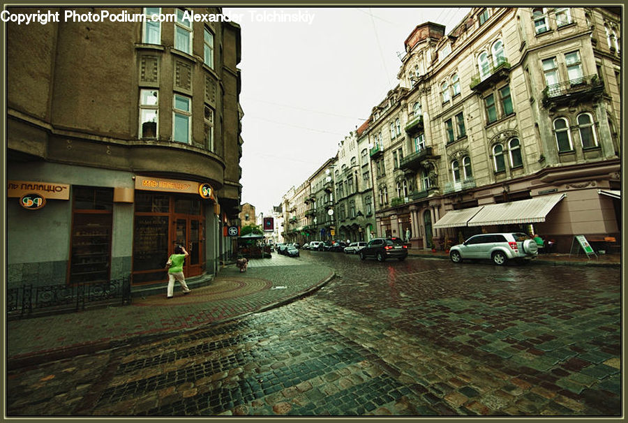 Road, Street, Town, Building, Cobblestone, Pavement, Walkway