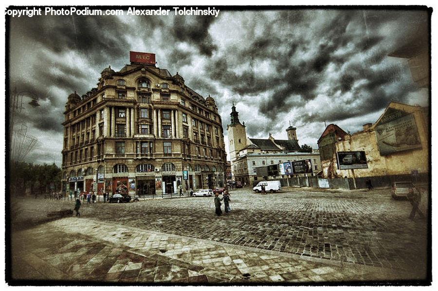 Cobblestone, Pavement, Walkway, Building, Road, Street, Town