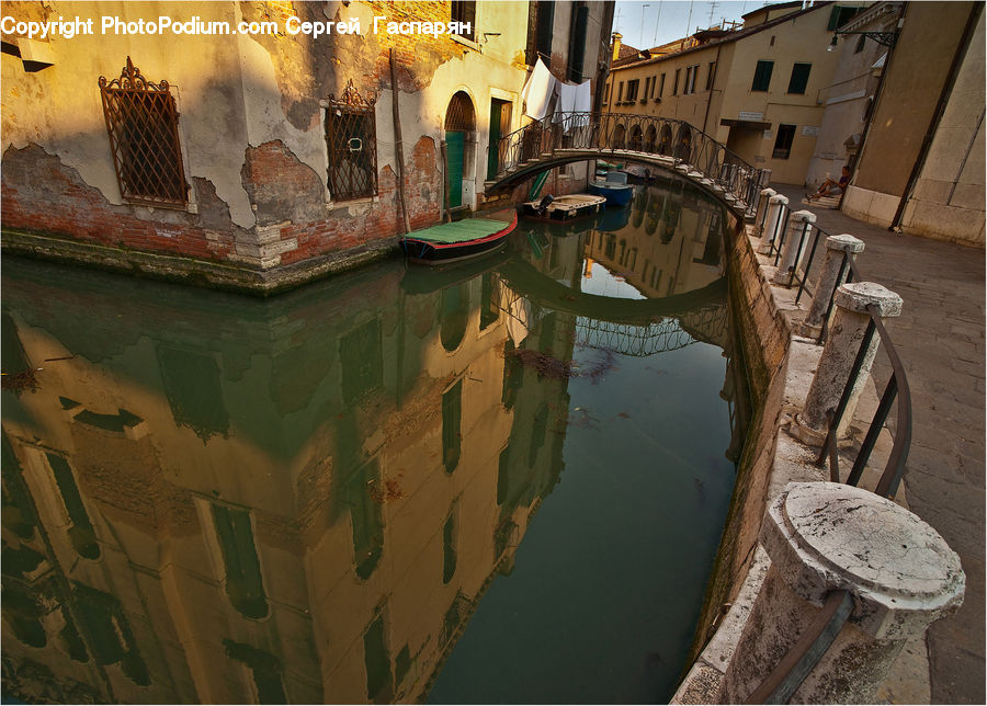 Boat, Gondola, Bench, Canal, Outdoors, River, Water