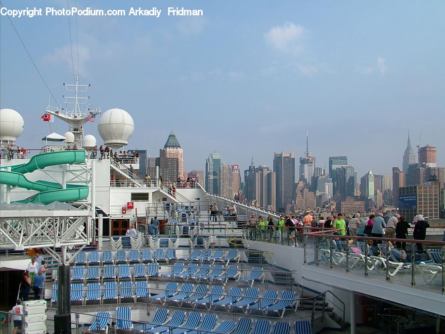 Cruise Ship, Ocean Liner, Ship, Vessel, Crowd, Building, Housing