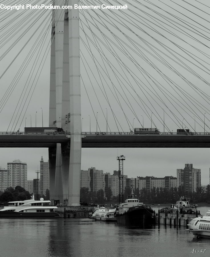 Bridge, City, Downtown, Urban