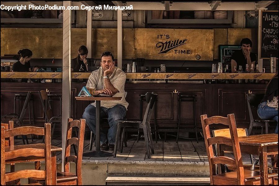 People, Person, Human, Chair, Furniture, Bench, Cafe