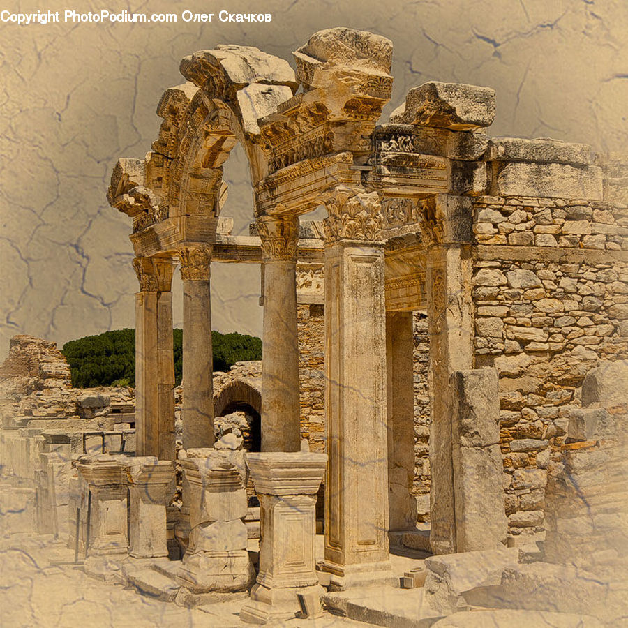 Ruins, Column, Pillar, Ancient Egypt, Architecture, Housing, Monastery
