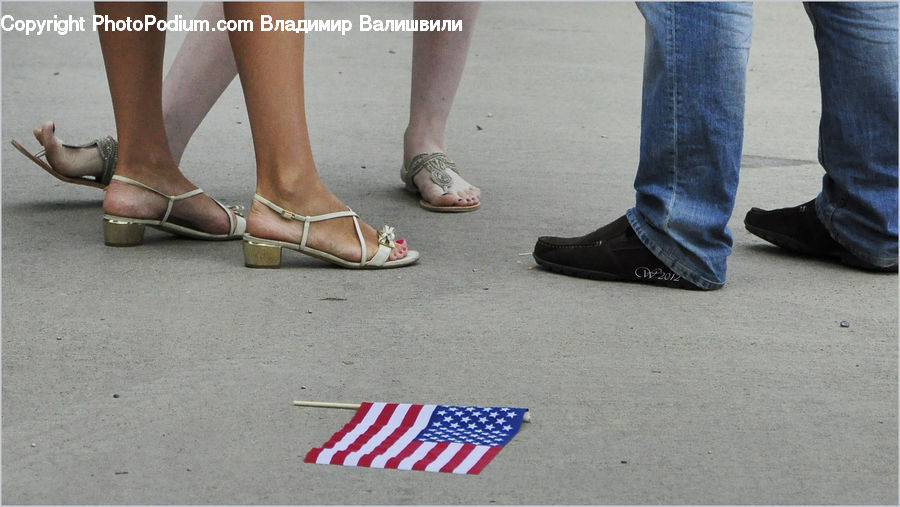 Boot, Shoe, Footwear, Sandal, American Flag, Emblem, Flag