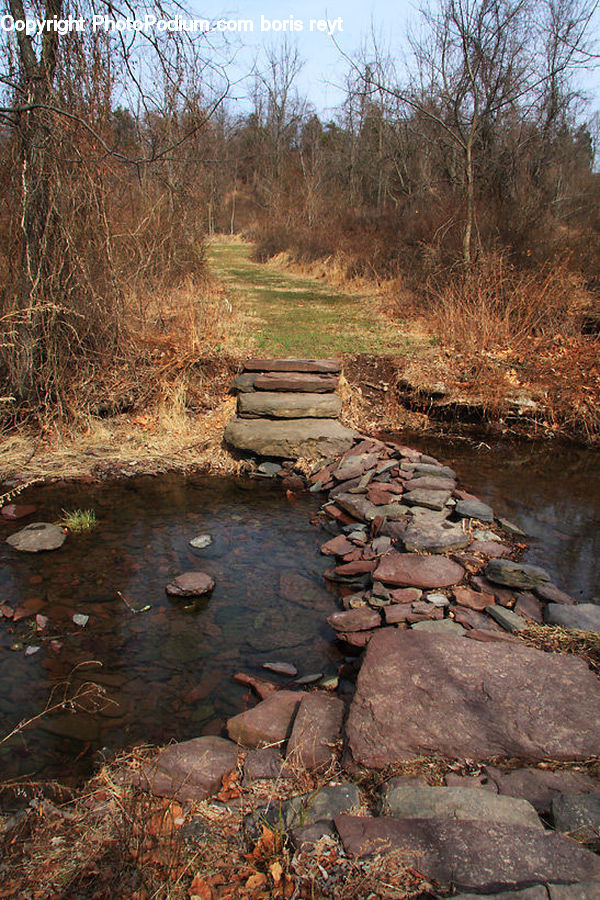 Creek, Outdoors, River, Water, Rubble, Rock, Ground