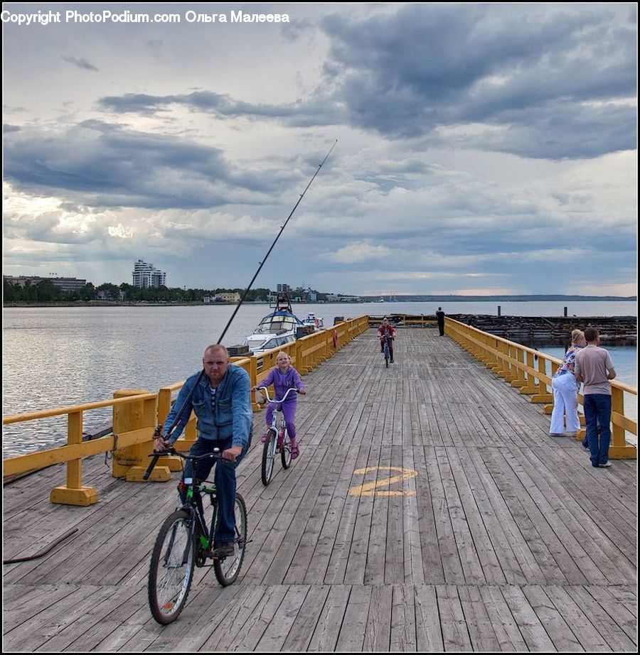 People, Person, Human, Bicycle, Bike, Vehicle, Boardwalk