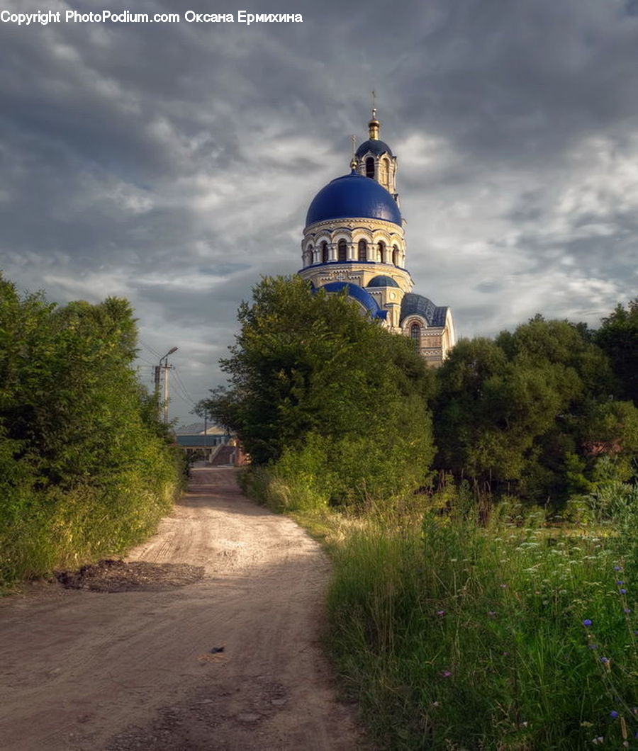Architecture, Dome, Church, Worship, Dirt Road, Gravel, Road