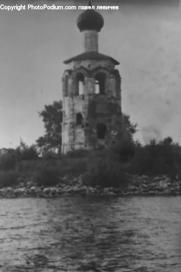 Architecture, Bell Tower, Clock Tower, Tower, X-Ray, Fog, Church