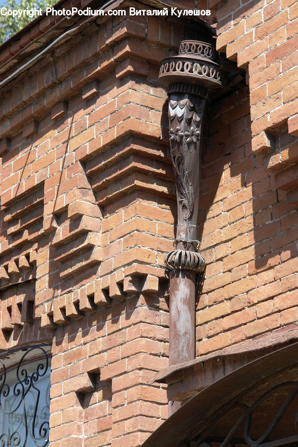 Brick, Architecture, Bell Tower, Clock Tower, Tower, Lamp Post, Pole