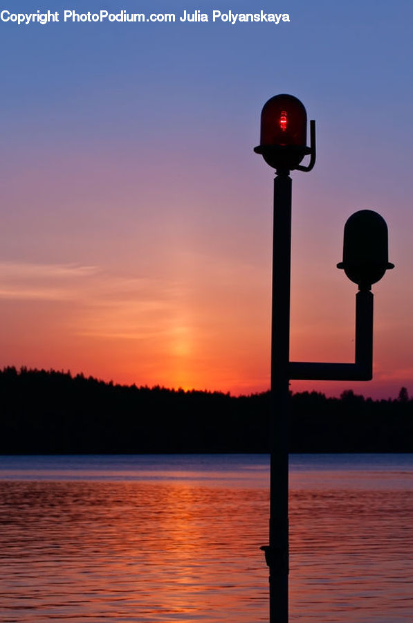 Silhouette, Beacon, Building, Lighthouse, Water Tower, Dusk, Outdoors