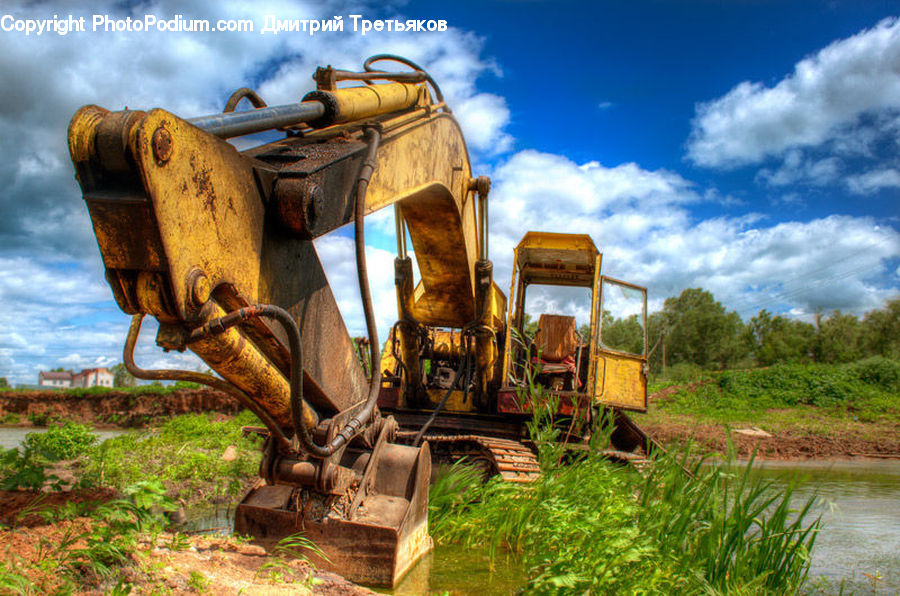 Bulldozer, Tractor, Vehicle, Engine, Machine, Motor, Construction