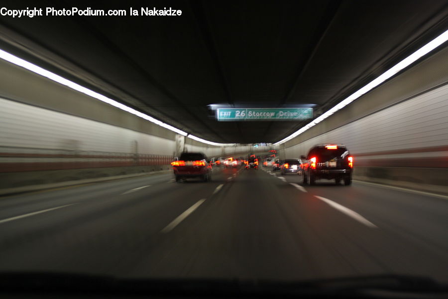 Freeway, Road, Tunnel, Ambulance, Van, Vehicle, Intersection