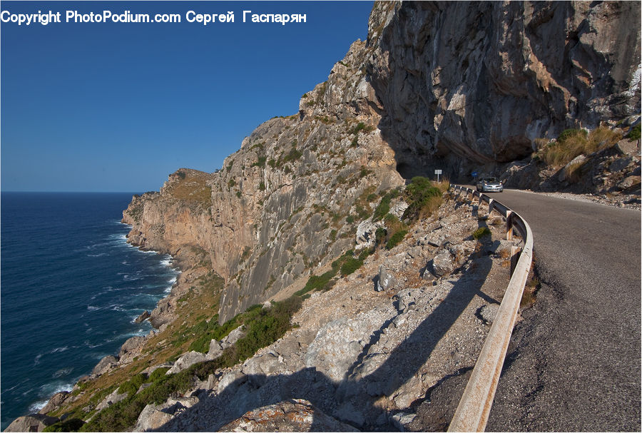 Cliff, Outdoors, Landslide, Promontory, Dirt Road, Gravel, Coast