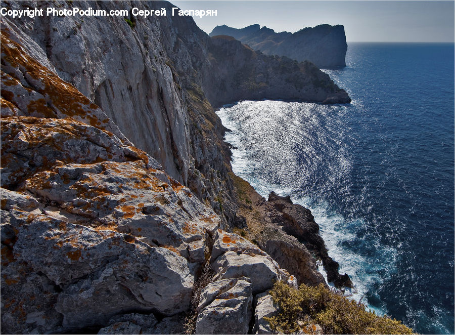 Cliff, Outdoors, Rock, Coast, Sea, Water, Promontory