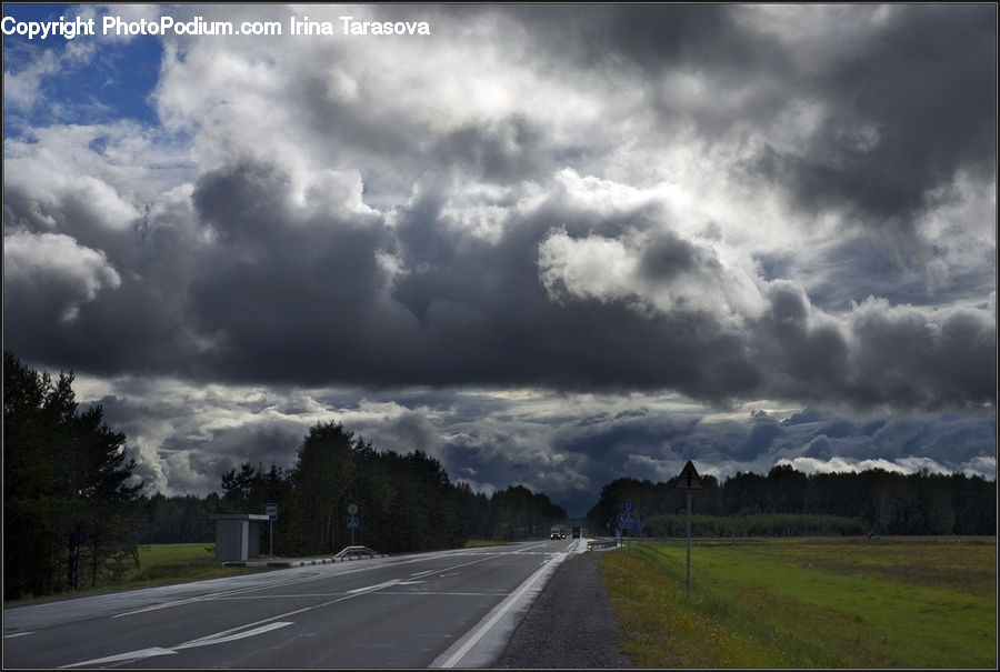 Road, Azure Sky, Cloud, Outdoors, Sky, Cumulus, Dirt Road