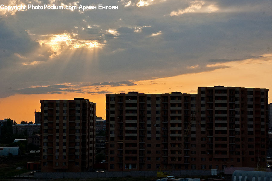 Building, Housing, City, High Rise, Apartment Building, Azure Sky, Cloud