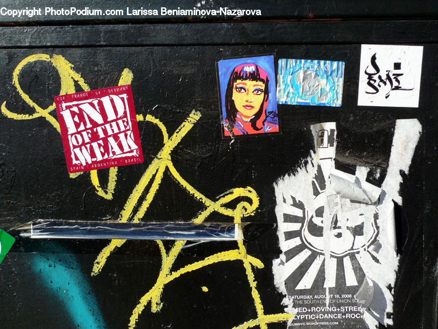 Label, Sticker, Asphalt, Tarmac, Art, Graffiti, Mural