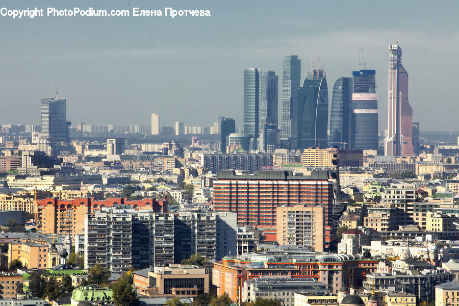 City, Downtown, Metropolis, Urban, Aerial View, Building, High Rise