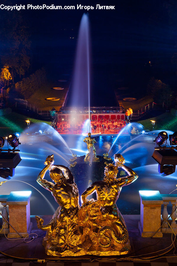 Fountain, Water, Lighting, LED, Spotlight