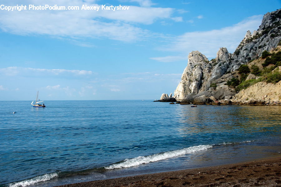 Beach, Coast, Outdoors, Sea, Water, Promontory, Cliff